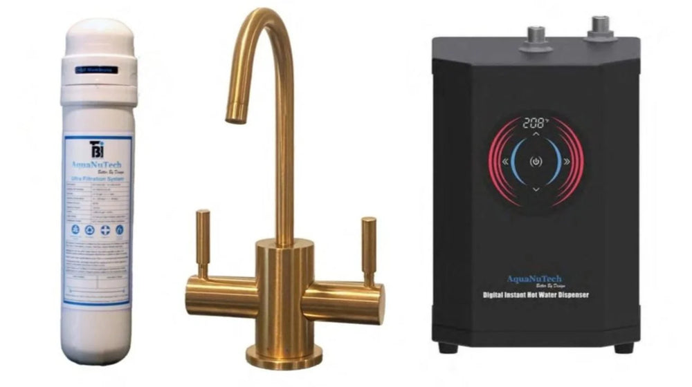 AquaNuTech Digital Instant Hot Water Dispenser with Contemporary Hot/Cold Faucet & Filtration New