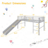 Costway Bed Frame Twin Metal Loft with Safety Guardrails and Slide Ladder New