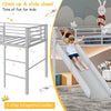 Costway Bed Frame Twin Metal Loft with Safety Guardrails and Slide Ladder New