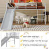 Costway Bed Frame Twin Metal Loft with Safety Guardrails and Slide Ladder New