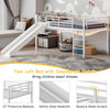 Costway Bed Frame Twin Metal Loft with Safety Guardrails and Slide Ladder New