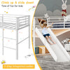 Costway Bed Frame Twin Metal Loft with Safety Guardrails and Slide Ladder New