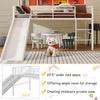 Costway Bed Frame Twin Metal Loft with Safety Guardrails and Slide Ladder New