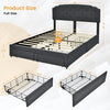 Costway Bed Frame Upholstered with Adjustable Headboard and 4 Storage Drawers New