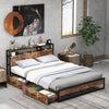 Costway Bed Frame with Storage Headboard Charging Station and Drawers New