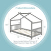 Costway Bed Frame Twin Size Wooden House Design with Roof for Kids Bedroom New
