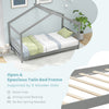 Costway Bed Frame Twin Size Wooden House Design with Roof for Kids Bedroom New