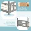 Costway Bed Frame Twin Size Wooden House Design with Roof for Kids Bedroom New
