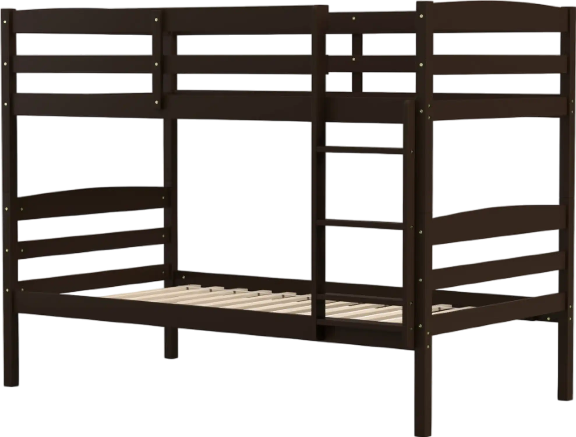 Costway Bed Frame Twin Size Solid Wood Bunk Bed with Detachable Design and High Guardrails New