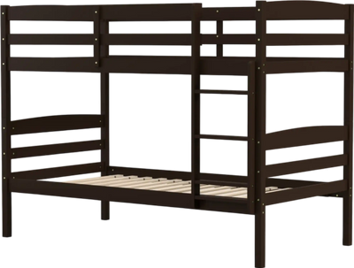 Costway Bed Frame Twin Size Solid Wood Bunk Bed with Detachable Design and High Guardrails New