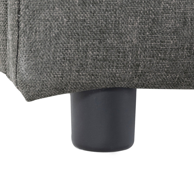 Costway Bed Frame with Upholstered Headboard LED Light Strip Storage Drawers and USB Ports New