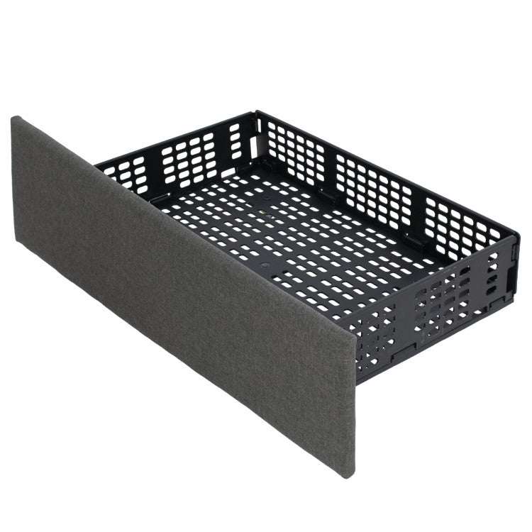 Costway Bed Frame with Upholstered Headboard LED Light Strip Storage Drawers and USB Ports New