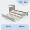Costway Wooden Bed Frame Twin Size with Trundle 200 Lbs Capacity for Teens and Adults New