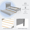 Costway Wooden Bed Frame Twin Size with Trundle 200 Lbs Capacity for Teens and Adults New