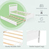 Costway Wooden Bed Frame Twin Size with Trundle 200 Lbs Capacity for Teens and Adults New