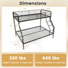 Costway Bed Frame Twin Over Full Metal Bunk with Ladder and Safety Guardrails New