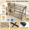 Costway Bed Frame Twin Over Full Metal Bunk with Ladder and Safety Guardrails New