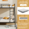 Costway Bed Frame Twin Over Full Metal Bunk with Ladder and Safety Guardrails New