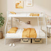 Costway Bed Frame Twin Over Full Metal Bunk with Ladder and Safety Guardrails New