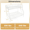 Costway Bed Frame Twin Over Full Metal Bunk with Ladder and Safety Guardrails New