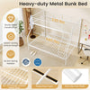 Costway Bed Frame Twin Over Full Metal Bunk with Ladder and Safety Guardrails New