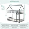 Costway Bed Frame Twin Over Twin Bunk with House Roof Fence and Ladder New