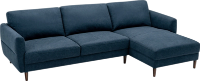 Costway Sofa 3-Seat L-Shaped Sectional with Chaise Lounge and Solid Wood Legs New