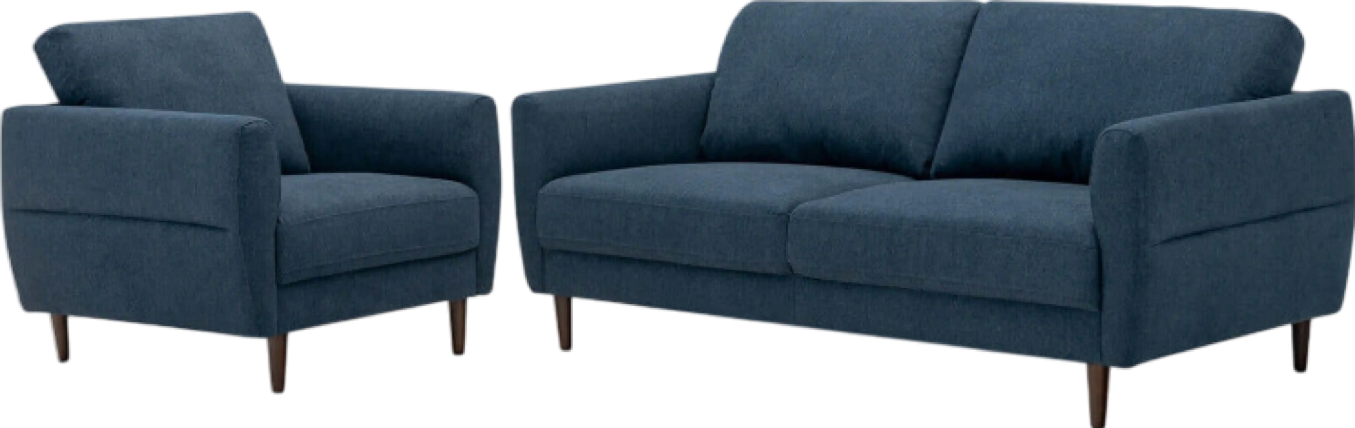 Costway Sofa Set 2-Piece Modern Upholstered Fabric Loveseat and Armchair with Solid Wood Frame New