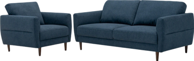 Costway Sofa Set 2-Piece Modern Upholstered Fabric Loveseat and Armchair with Solid Wood Frame New