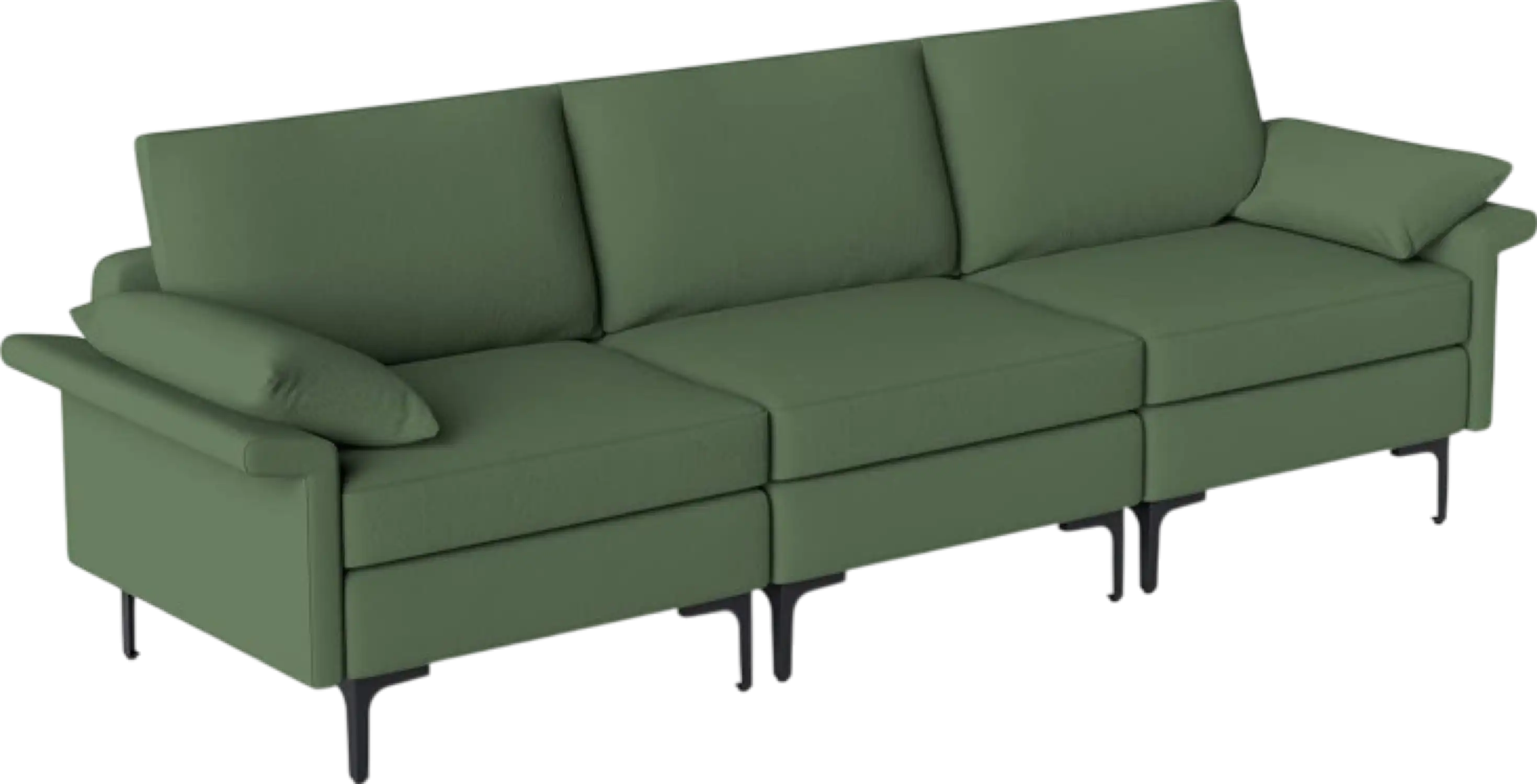 Costway Sofa 3 Seat Sectional with Metal Legs and Soft Upholstery New