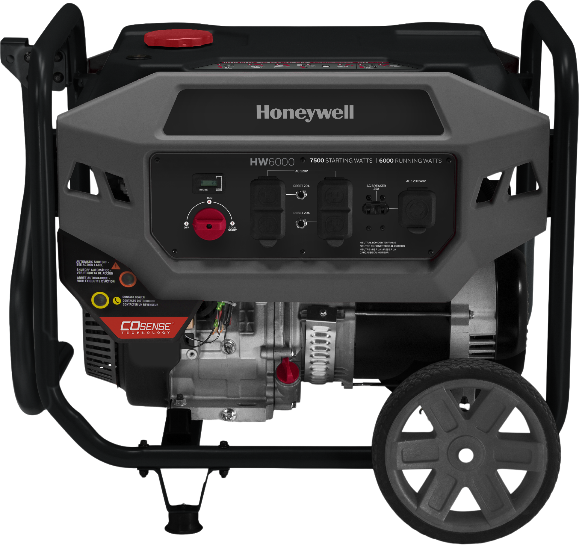 Honeywell/Generac 6046 6000W/7500W Generator Gas with COSENSE Technology CARB Compliant HW6000CO New