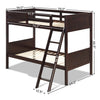 Costway Bed Frame Twin Wooden Bunk Bed with Safety Rail and Ladder New