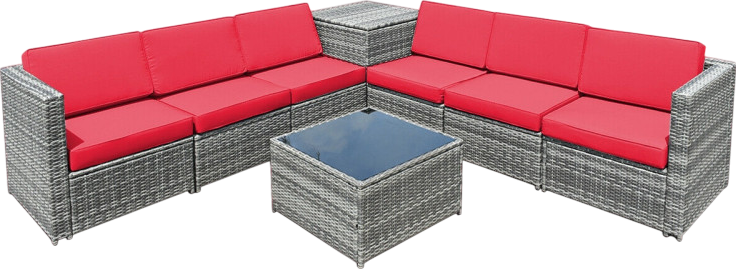Costway Patio Furniture 8 PCS Wicker Rattan Sofa Set with Storage Cabinet and Coffee Table New