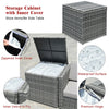 Costway Patio Furniture 8 PCS Wicker Rattan Sofa Set with Storage Cabinet and Coffee Table New