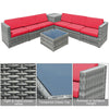 Costway Patio Furniture 8 PCS Wicker Rattan Sofa Set with Storage Cabinet and Coffee Table New