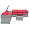 Costway Patio Furniture 8 PCS Wicker Rattan Sofa Set with Storage Cabinet and Coffee Table New