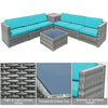 Costway Patio Furniture 8 PCS Wicker Rattan Sofa Set with Storage Cabinet and Coffee Table New