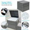 Costway Patio Furniture 8 PCS Wicker Rattan Sofa Set with Storage Cabinet and Coffee Table New