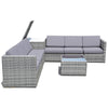 Costway Patio Furniture 8 PCS Wicker Rattan Sofa Set with Storage Cabinet and Coffee Table New
