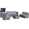 Costway Patio Furniture 8 PCS Wicker Rattan Sofa Set with Storage Cabinet and Coffee Table New