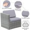 Costway Patio Furniture 8 PCS Wicker Rattan Sofa Set with Storage Cabinet and Coffee Table New