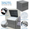 Costway Patio Furniture 8 PCS Wicker Rattan Sofa Set with Storage Cabinet and Coffee Table New