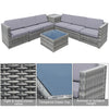 Costway Patio Furniture 8 PCS Wicker Rattan Sofa Set with Storage Cabinet and Coffee Table New