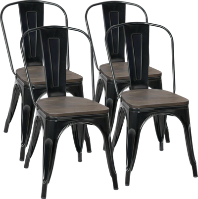 Costway Chair Set of 4 Stackable 18