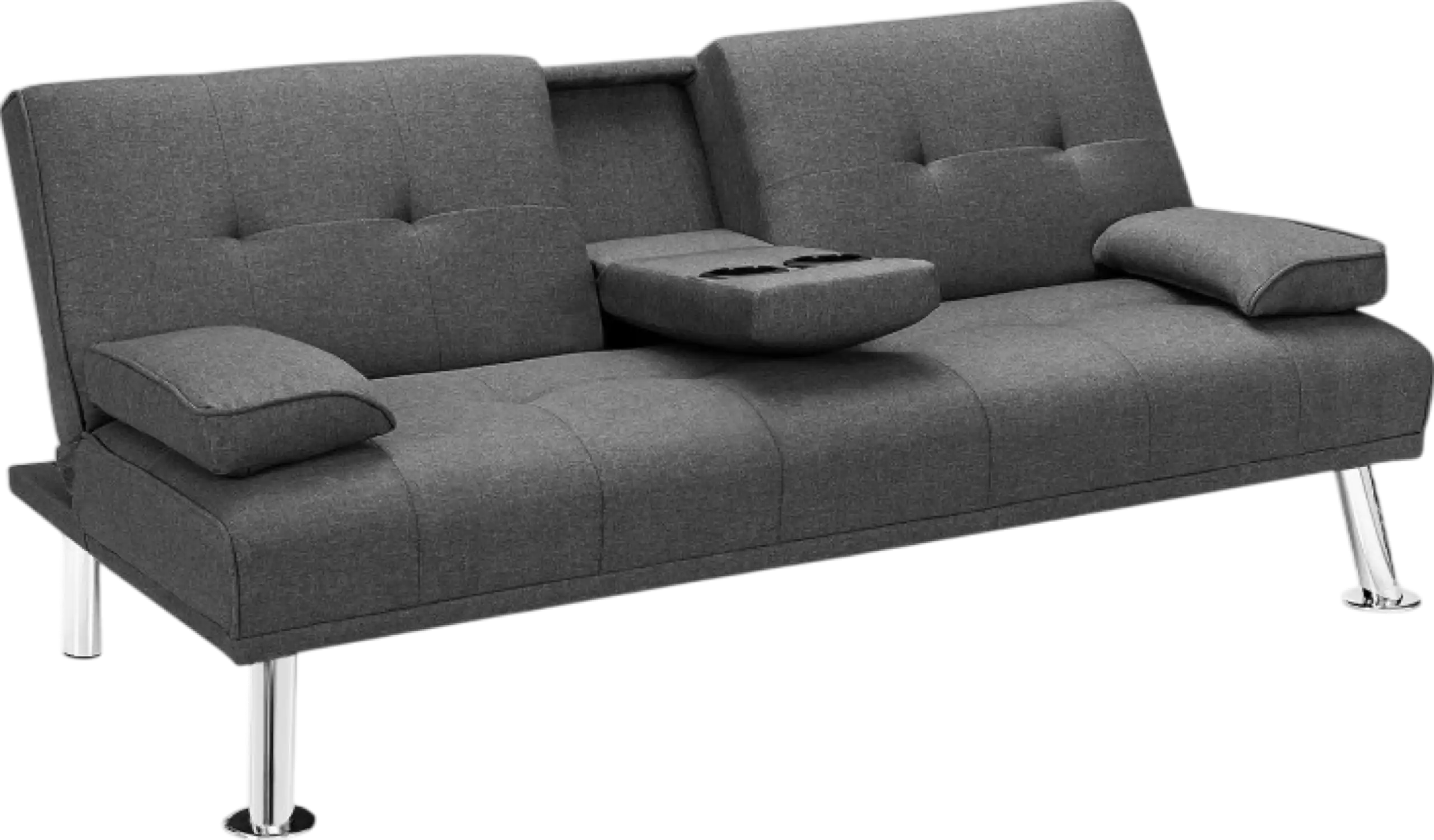 Costway Sofa Convertible Folding Futon with Adjustable Backrest in Linen Fabric 28543960 New