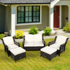 Costway Patio Furniture 5 Piece Rattan Sofa Set with Cushions and Ottoman New