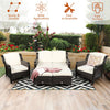Costway Patio Furniture 5 Piece Rattan Sofa Set with Cushions and Ottoman New