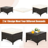 Costway Patio Furniture 5 Piece Rattan Sofa Set with Cushions and Ottoman New