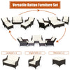 Costway Patio Furniture 5 Piece Rattan Sofa Set with Cushions and Ottoman New