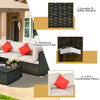 Costway Patio Furniture 5 PCS Rattan Sectional Set with Cushions Ottoman and Coffee Table New